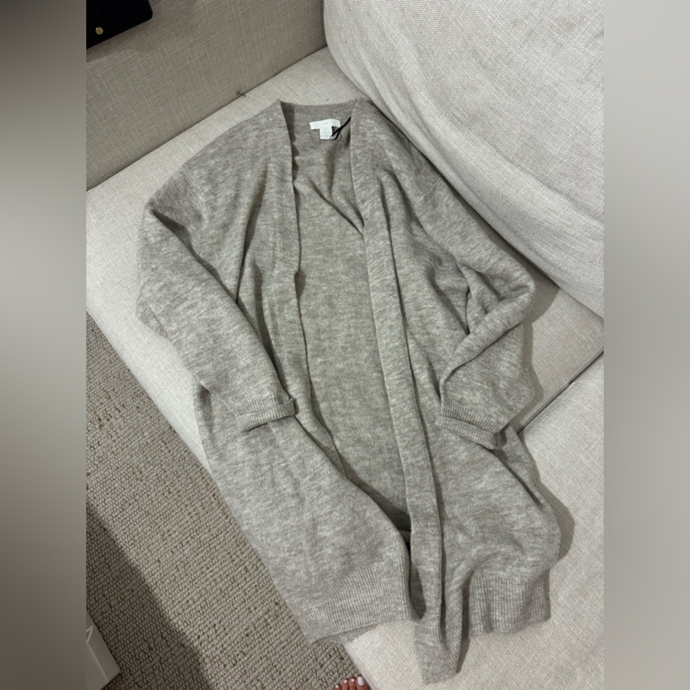 H&M beige long cardigan